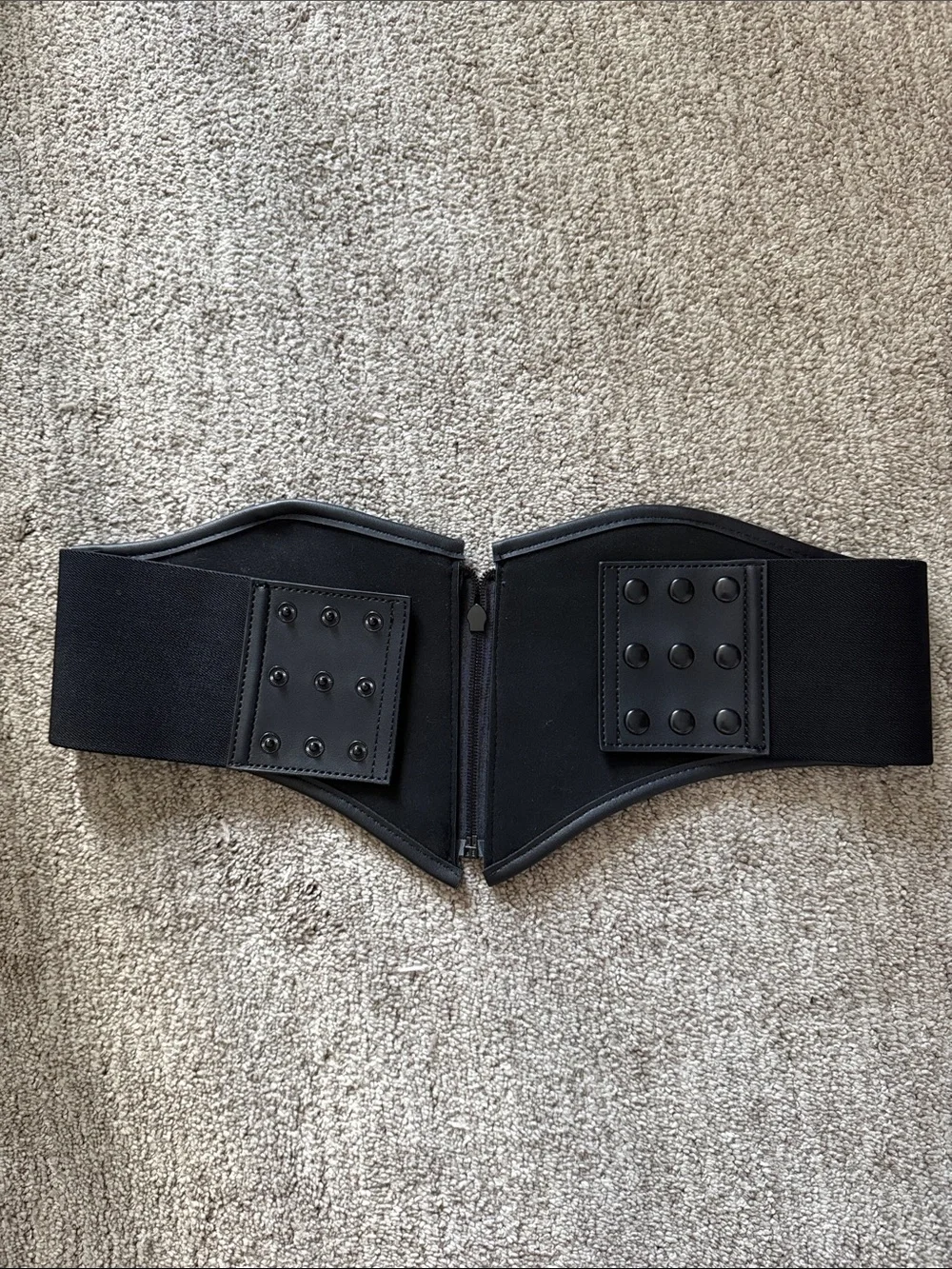 Killstar Black Velvet Corset-Style Waist Belt with Zip